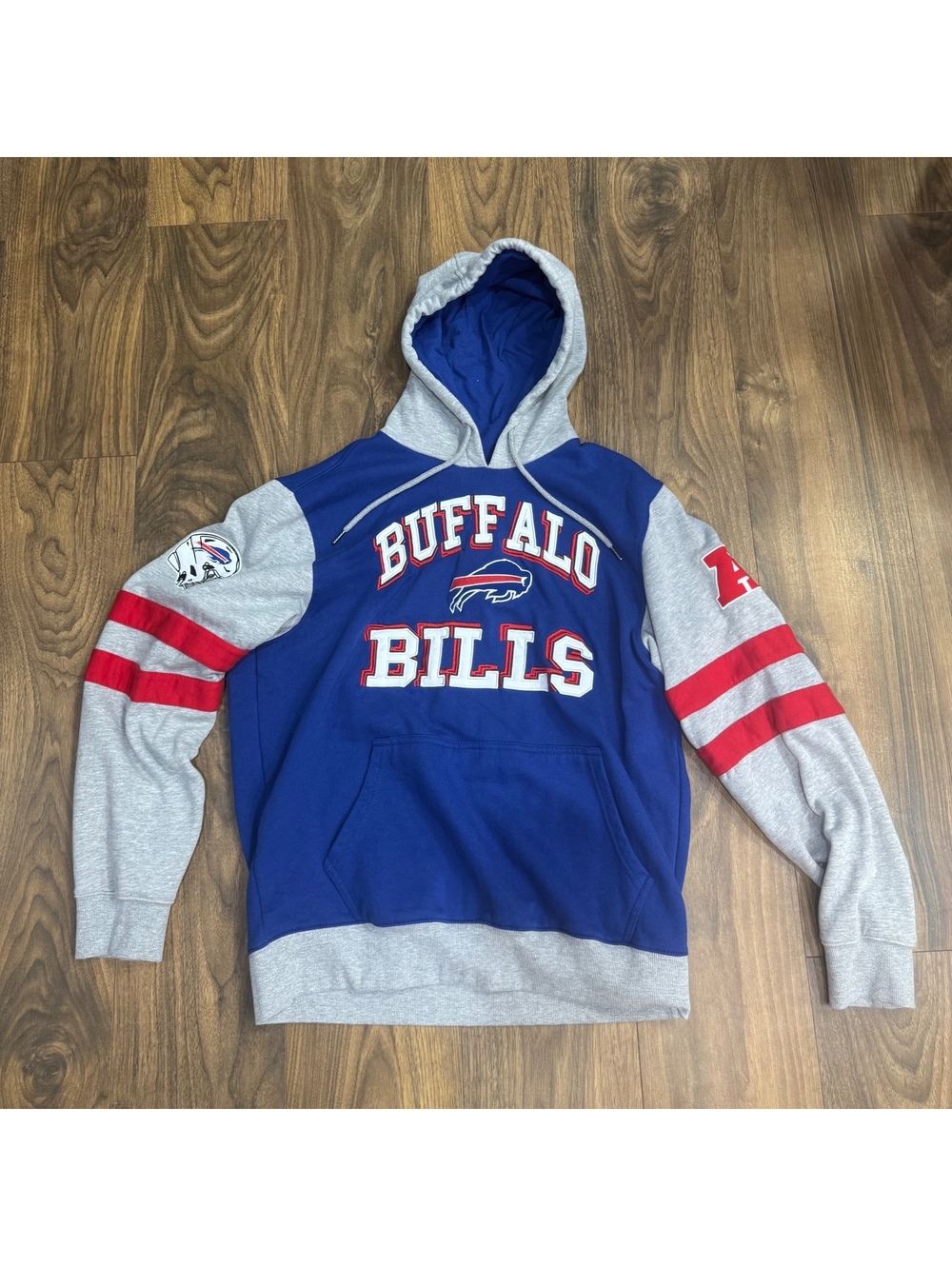 Buffalo Bills NFL Colorblock Pullover Hoodie Men’s Large Blue Gray Red